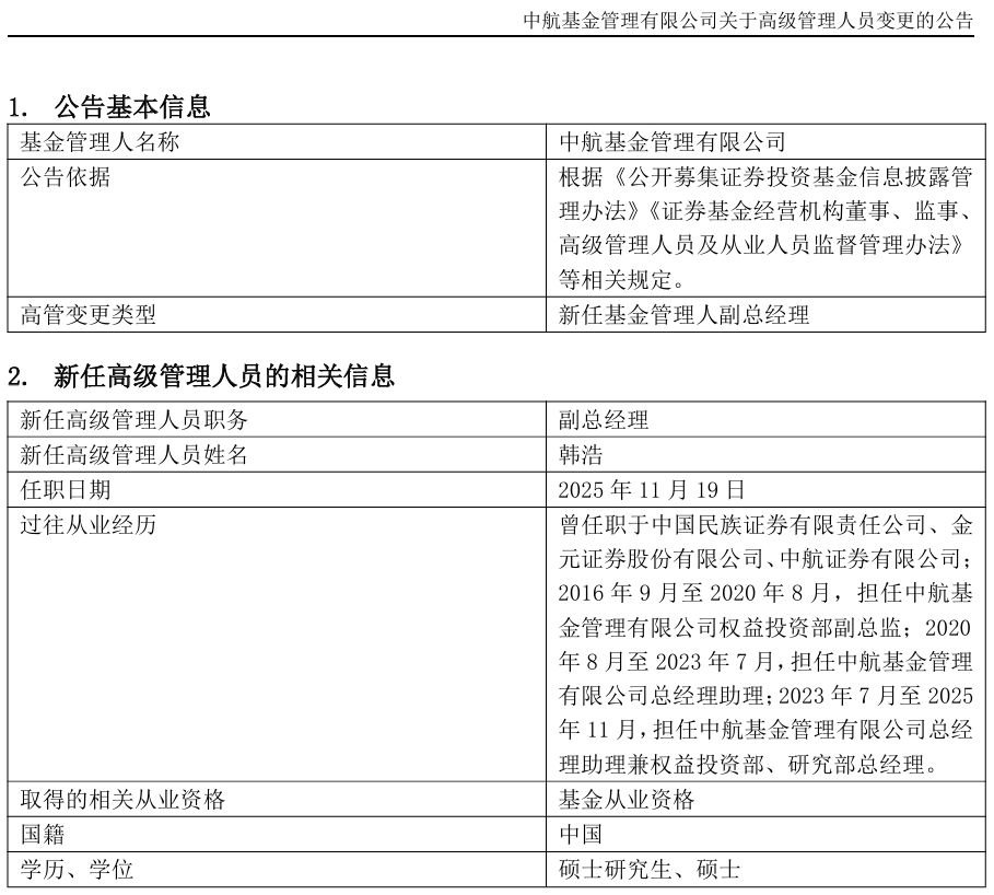 新晋百亿基金经理出任副总经理, 在管规模增超13倍, 高管变更公募达153家