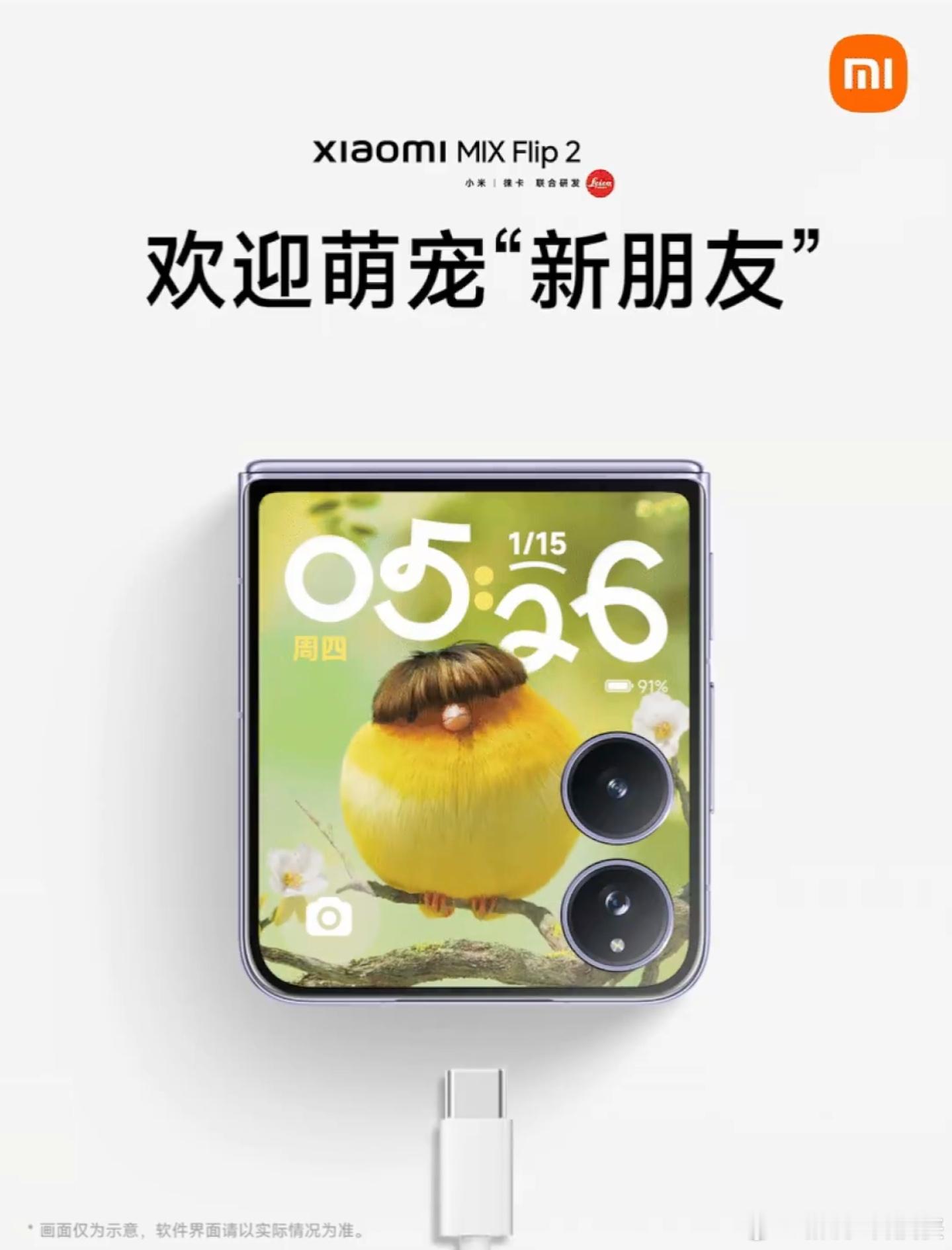 卢伟冰的宠物是锅盖头鸟现在手机外屏都卷到养宠物，小米新出的锅盖头鸟简直萌到我心