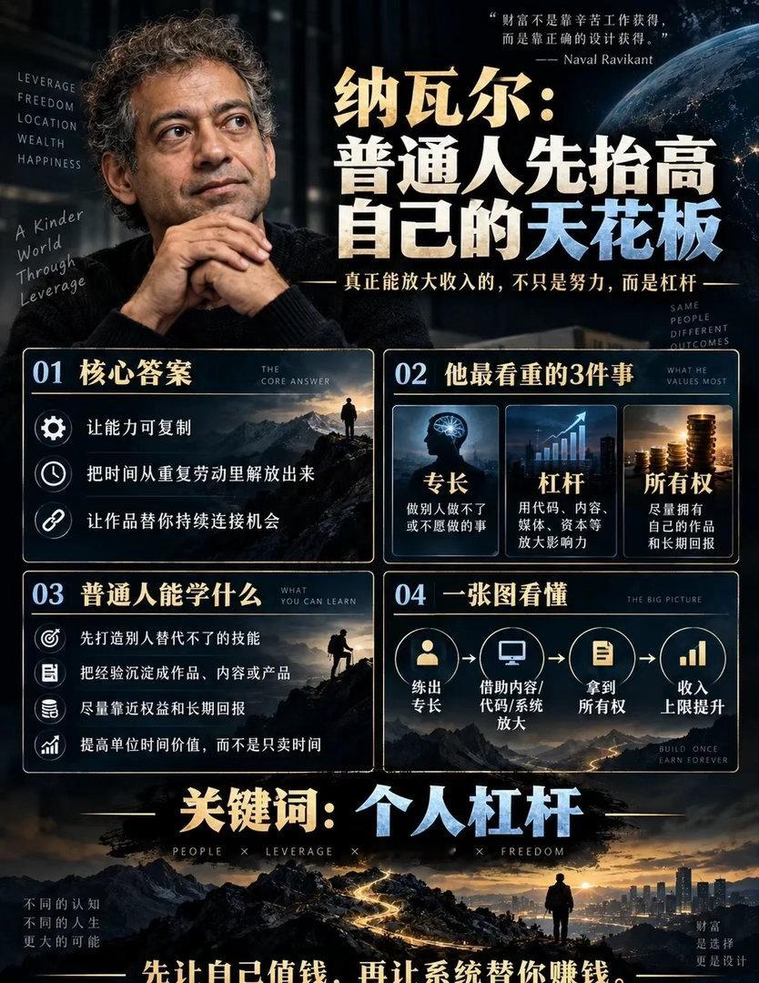 🔥普通人想变富，最该学谁？把巴菲特、段永平、纳瓦尔放在一起看，会发现他们讲的根