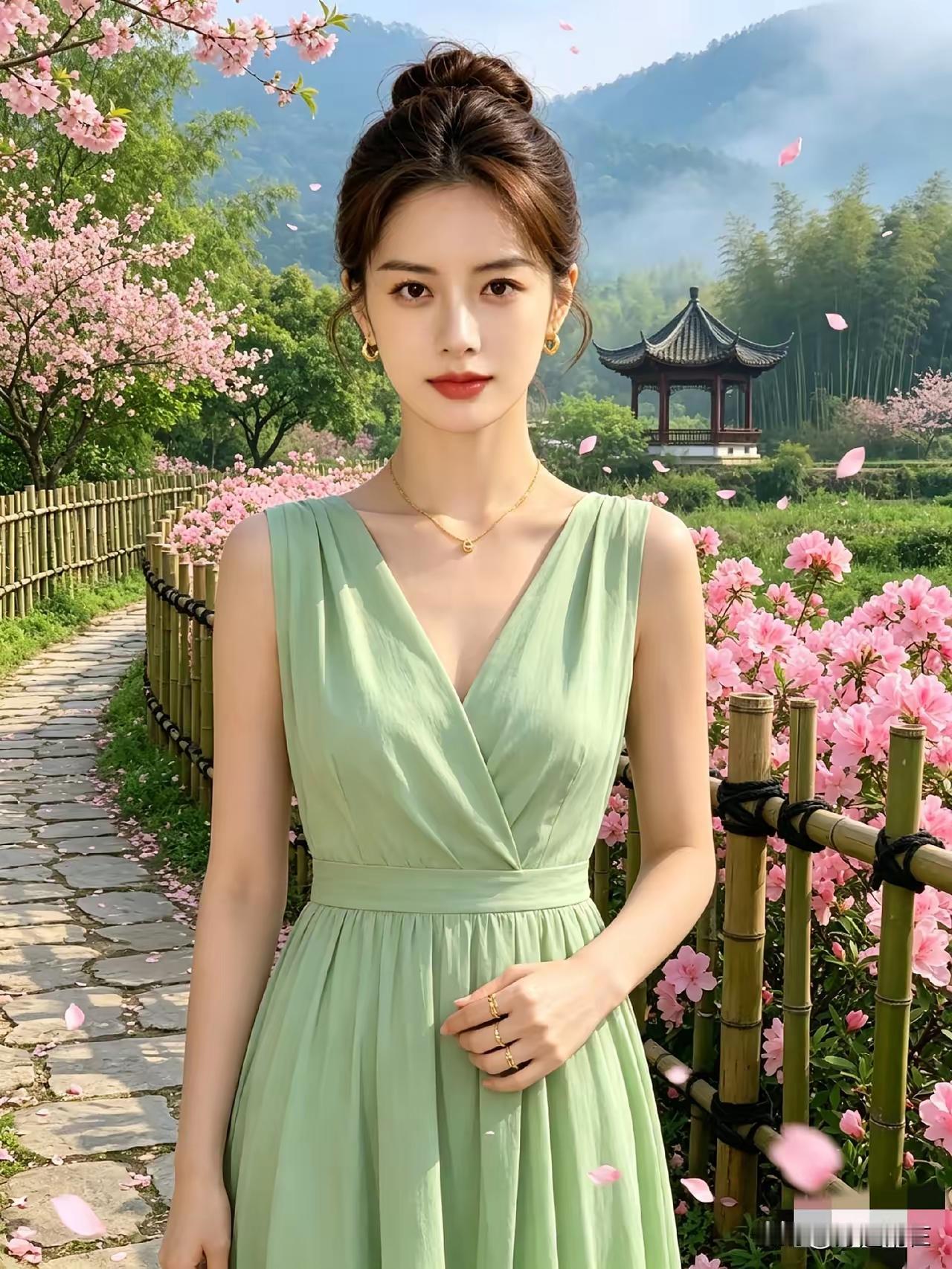 春日赏花指南🌸绿裙仙子漫步花海，尽享自然之美！