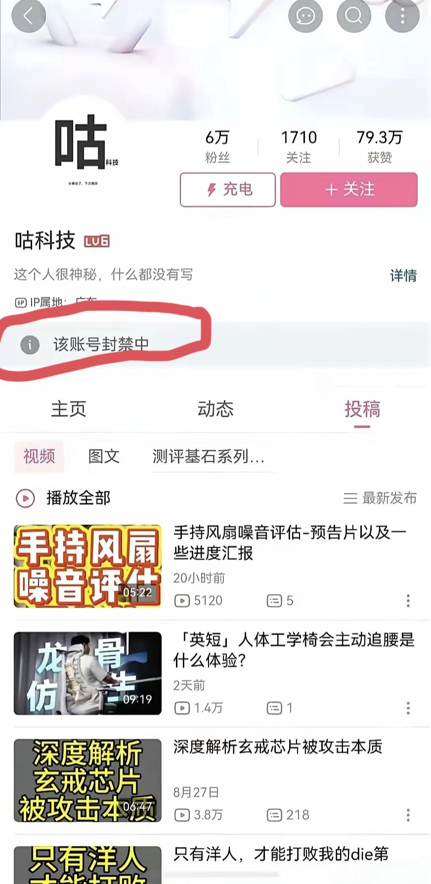 大熊举报的含金量还在上升，内胎仙人的账号被封禁了。再不封禁，他这么多头衔，一张