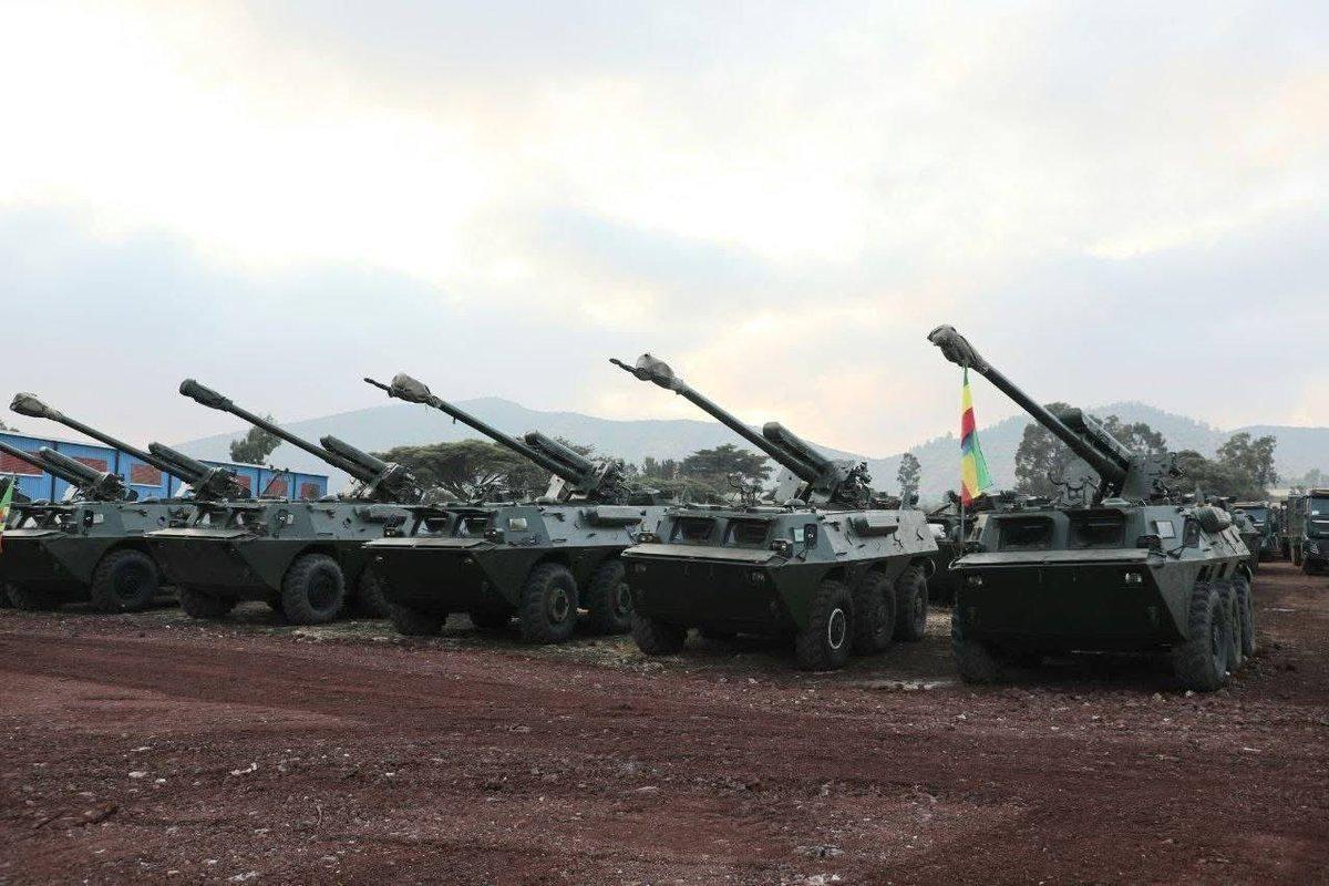 动手能力还挺强。看埃塞俄比亚用中国WZ551装甲输送车底盘加装俄罗斯Д-30型