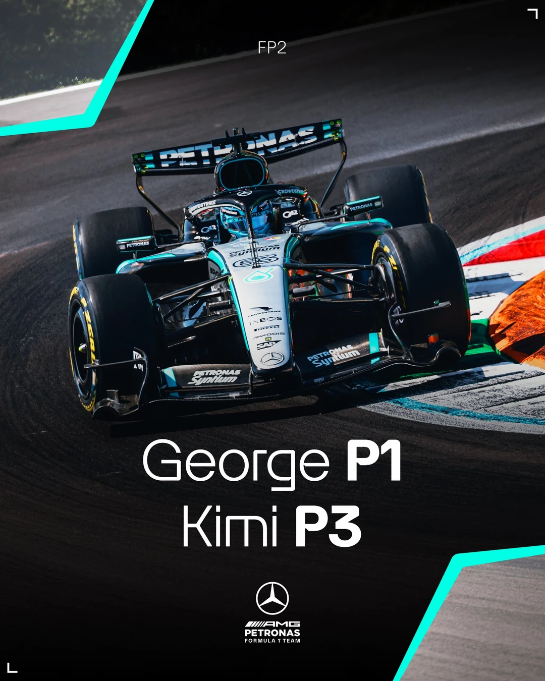 2026赛季F1意大利🇮🇹大奖赛FP2结束🔚梅赛德斯车队车手拉塞尔排在
