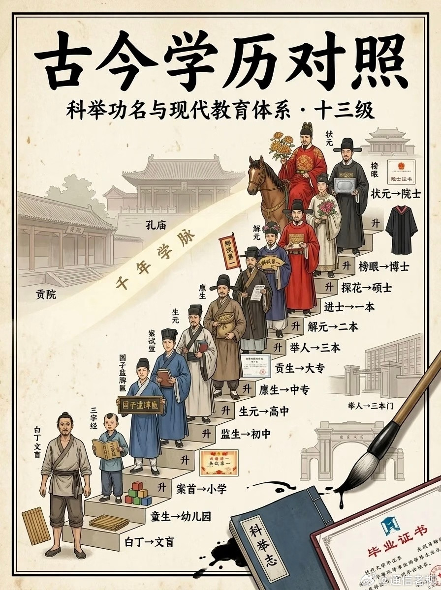 看看你的学历在古代相当于什么层次！（图自网络）
