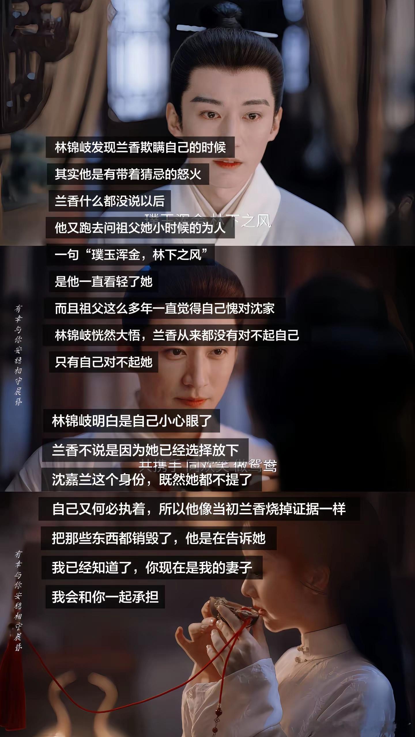一句“璞玉辉金，林风之下”林锦岐知道了兰香小时候的样子，是他一直轻看了兰香林锦岐