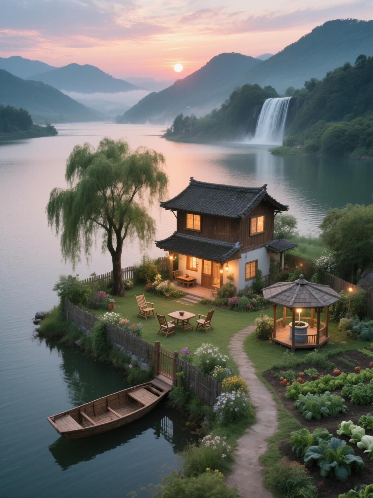 宁静湖畔的世外桃源，感受自然与生活的和谐。