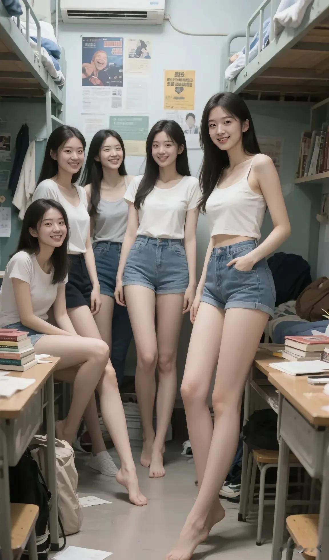 大学宿舍美女，这个宿舍美女的颜值都特别高，颜值这一块可以吊打许多明星，身材更是迷