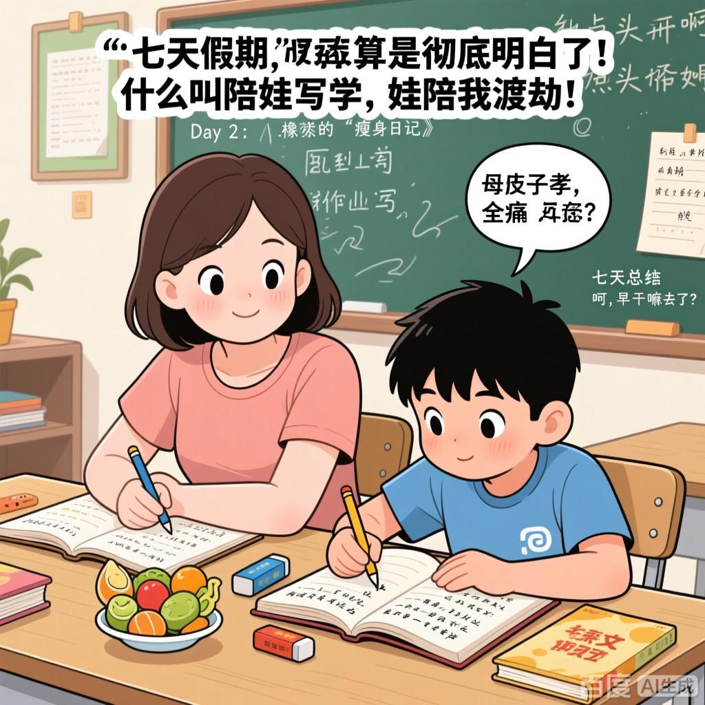 这七天假期，我算是彻底明白了！什么叫我陪娃写作业，娃陪我渡劫！Day1：母