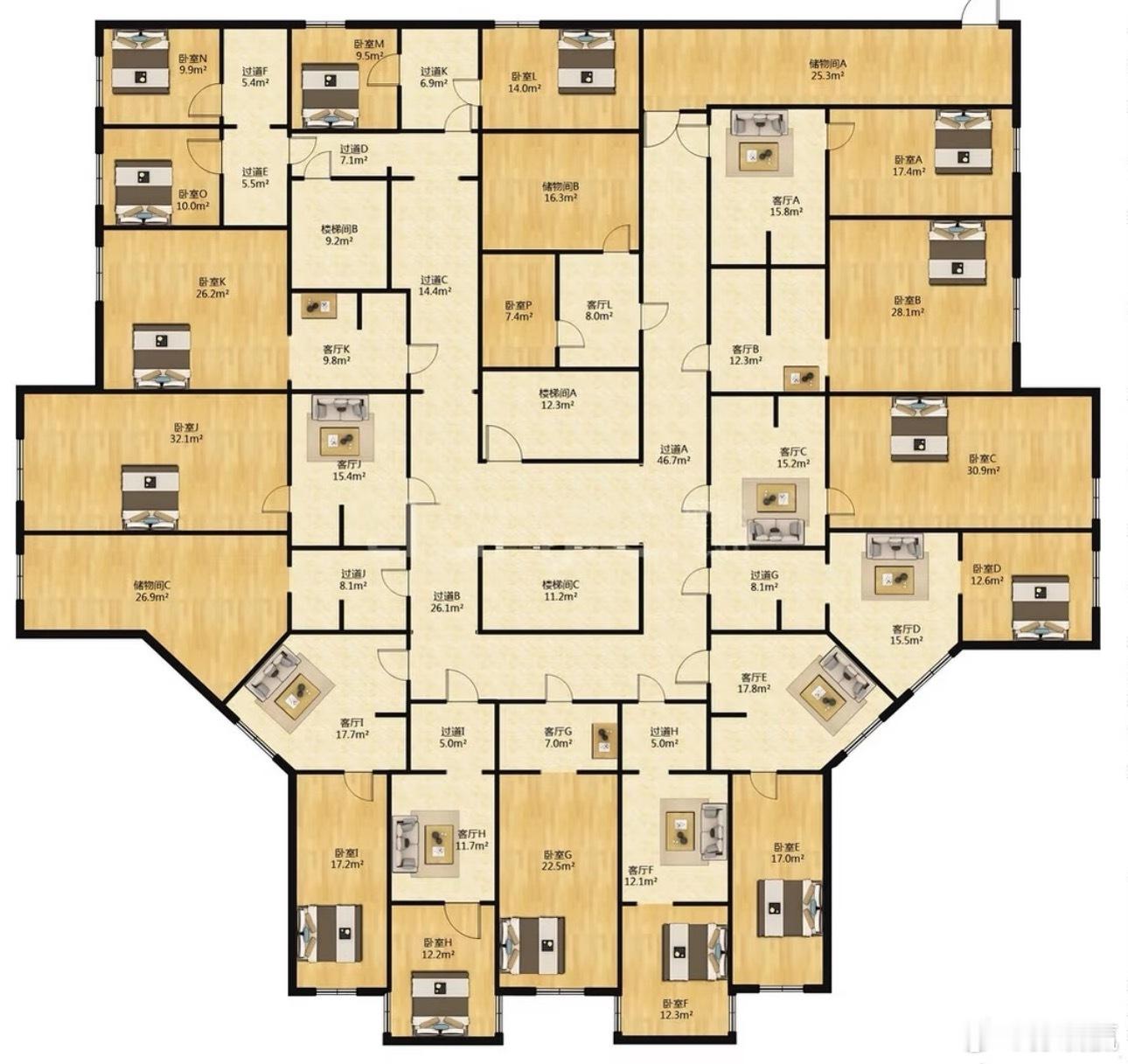 北京东四环756㎡豪宅，仅需730万，将近20个房间，仿佛一个巨大的迷宫。对了