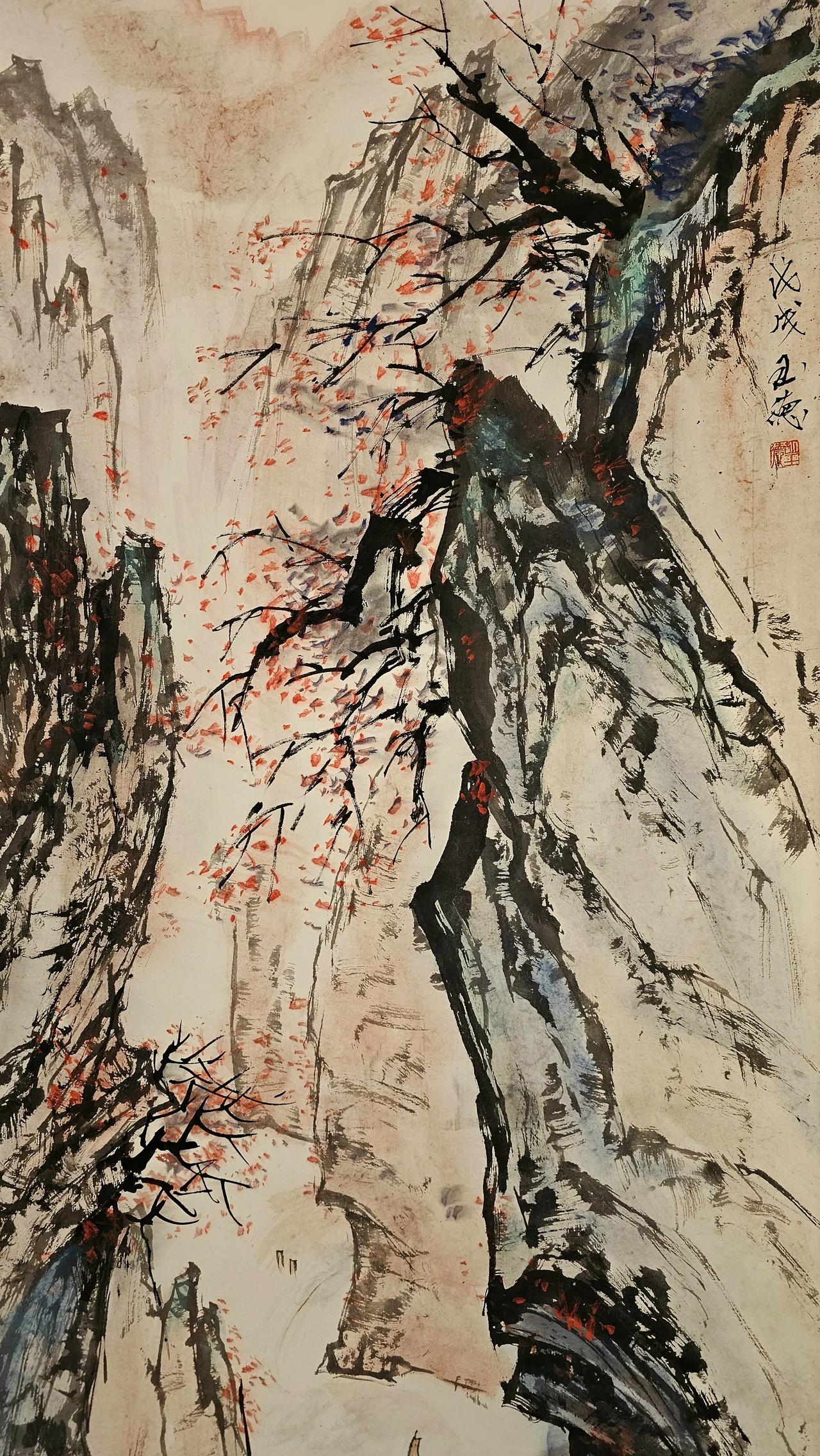 《两岸猿声啼不住，轻舟已过万重山‌》三峡秋景国画小青绿作品