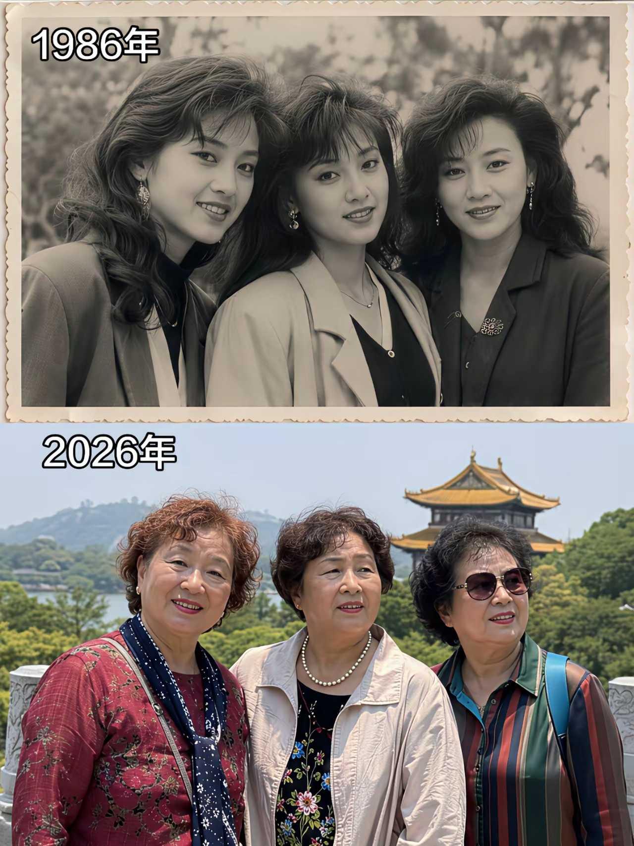 说实话，年轻时候的三大美女，我还是更加喜欢中间的那位