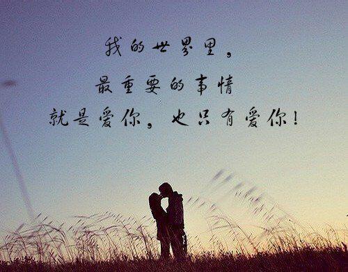 我只爱你一个人，别问我“还爱不爱”，我只会告诉你：爱你，爱到死心塌地！嘿，朋