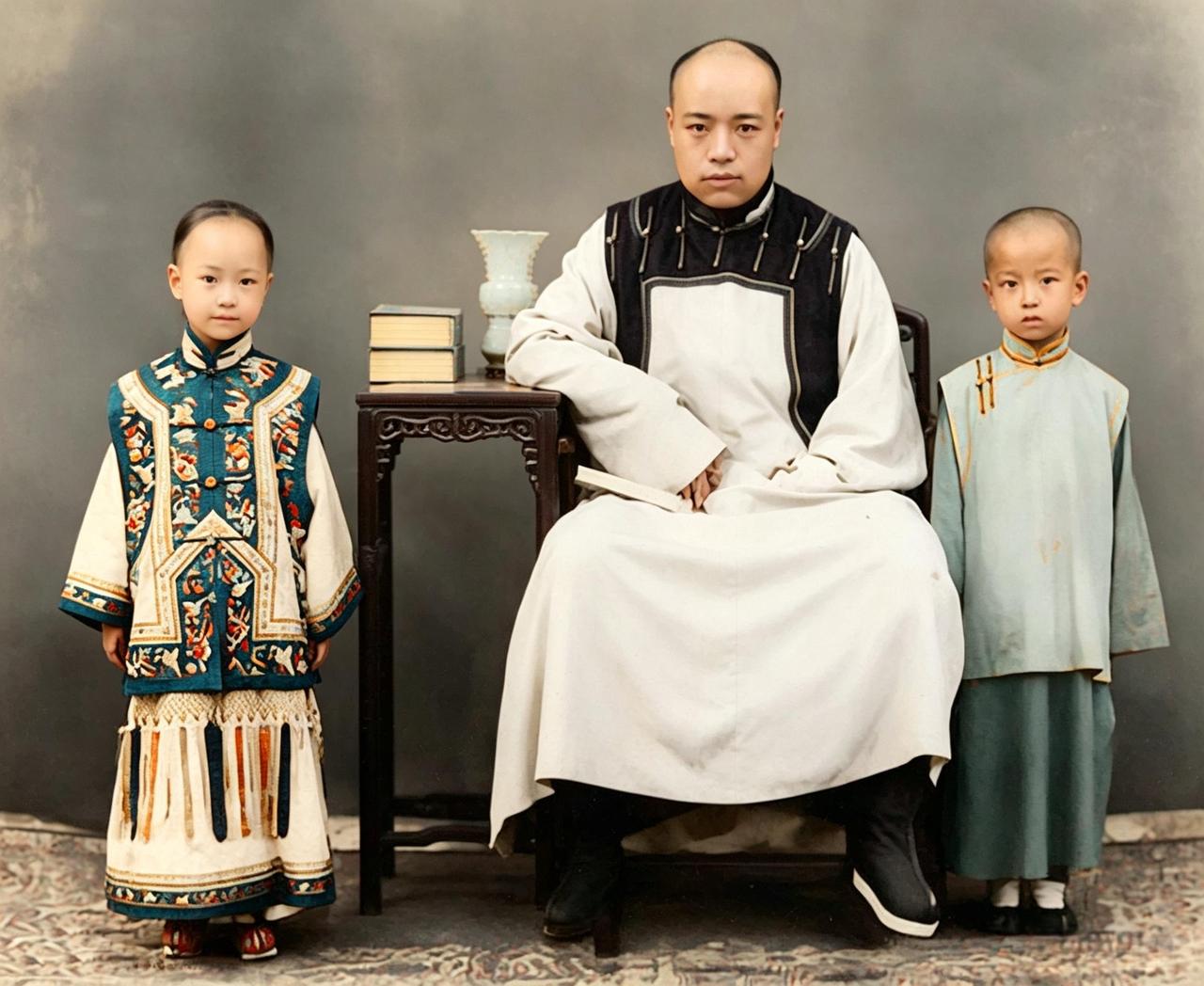 这是当年京师鼎鼎大名的那王爷那彦图与自己的两个孩子。那彦图的祖上正是赫赫有名的超