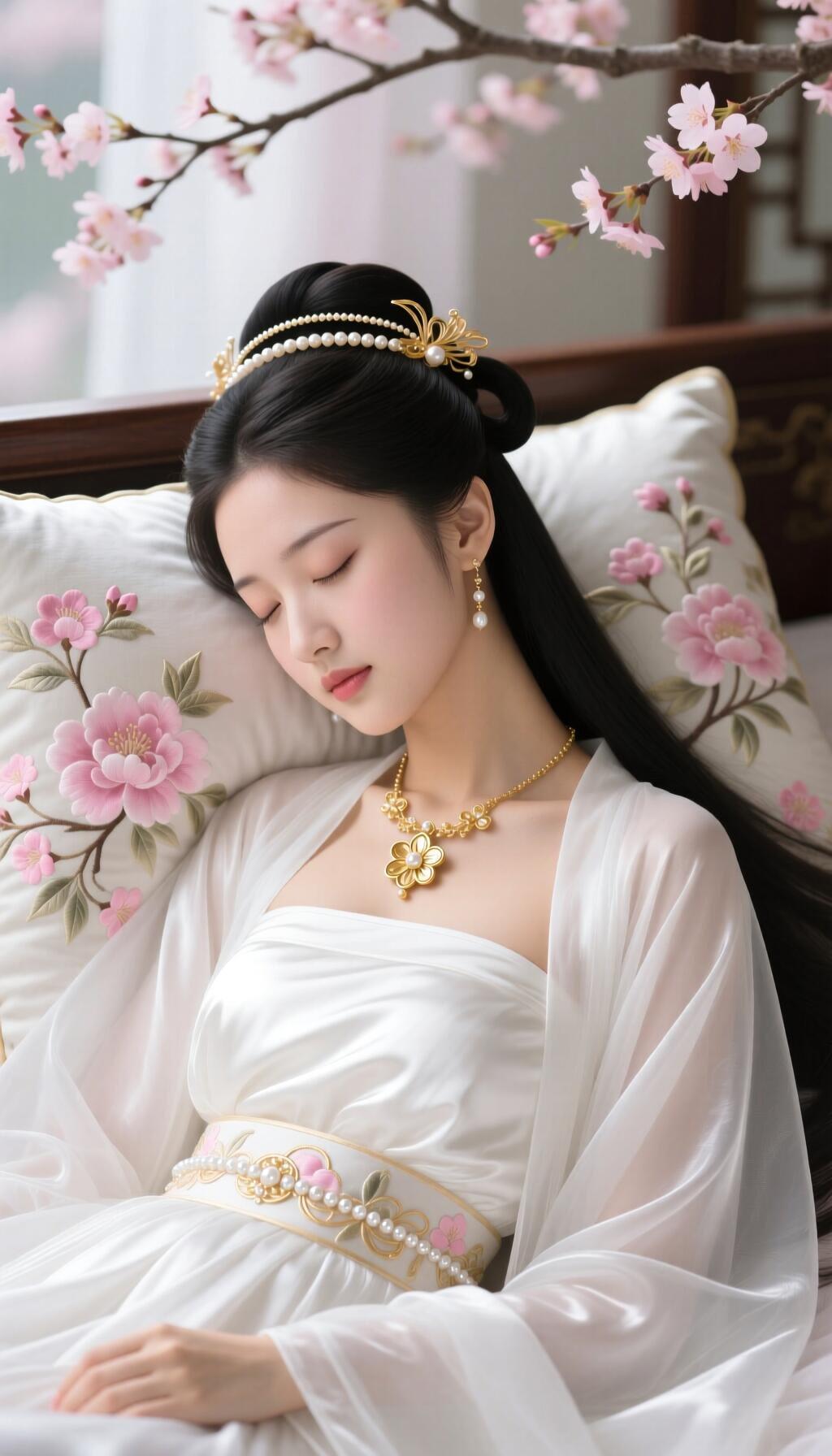 沉睡中的仙子，古风装扮，梦回大唐