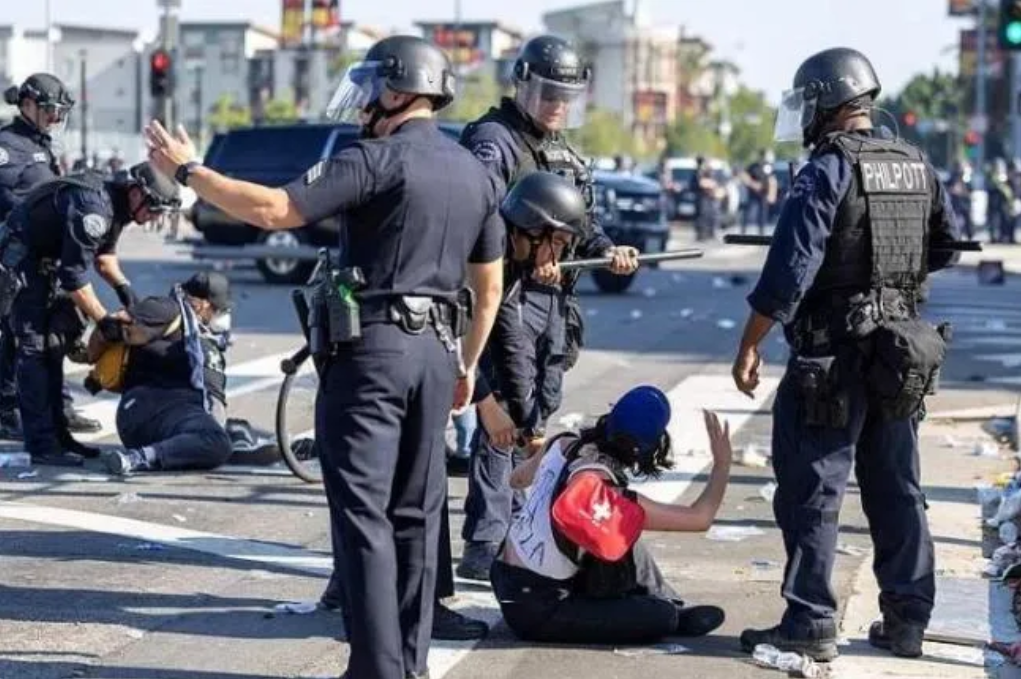 这次美国洛杉矶暴乱，最大的感触是：美国人民是真怂啊！人人持枪，枪支自由买卖的美
