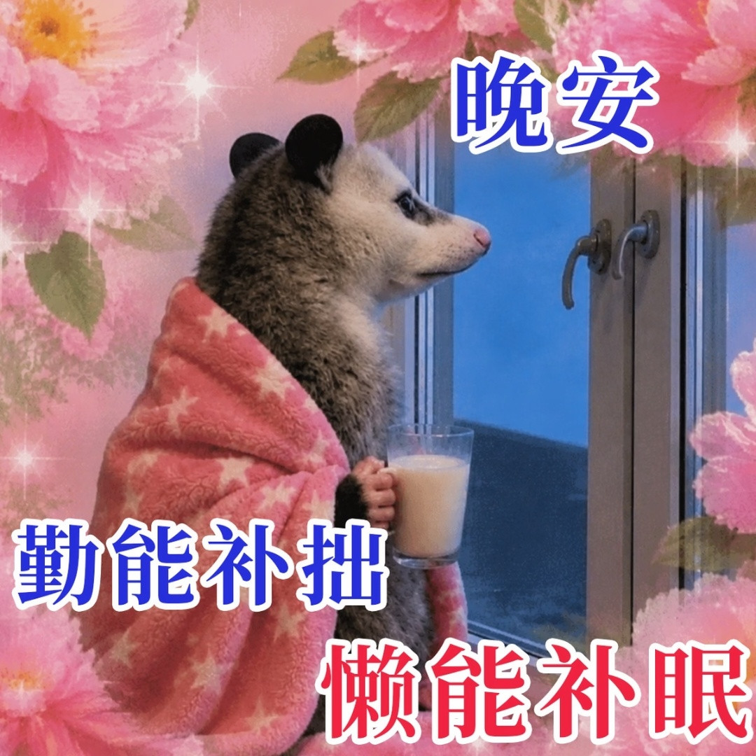 等我老了还可以用的负鼠表情包