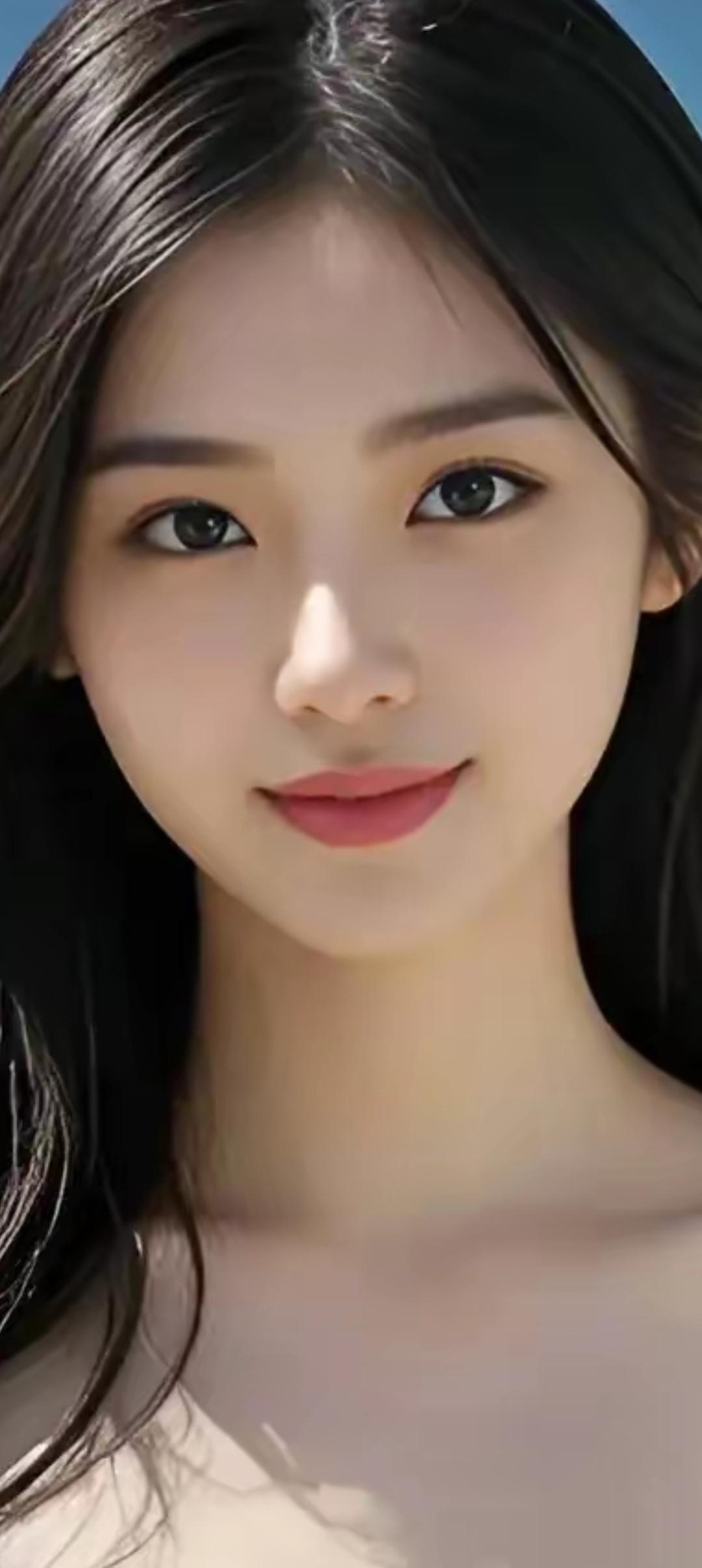 温柔甜美的少女，清新自然的妆容，散发着青春的气息。