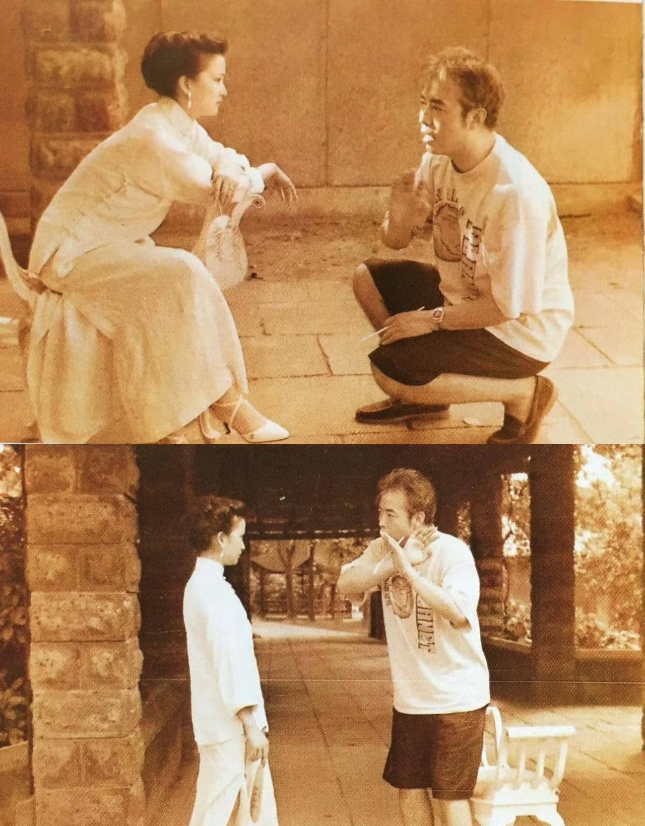 当年何晴曾试戏电影《风月》，导演陈凯歌曾亲自给何晴讲解戏中角色。陈凯歌蹲在地