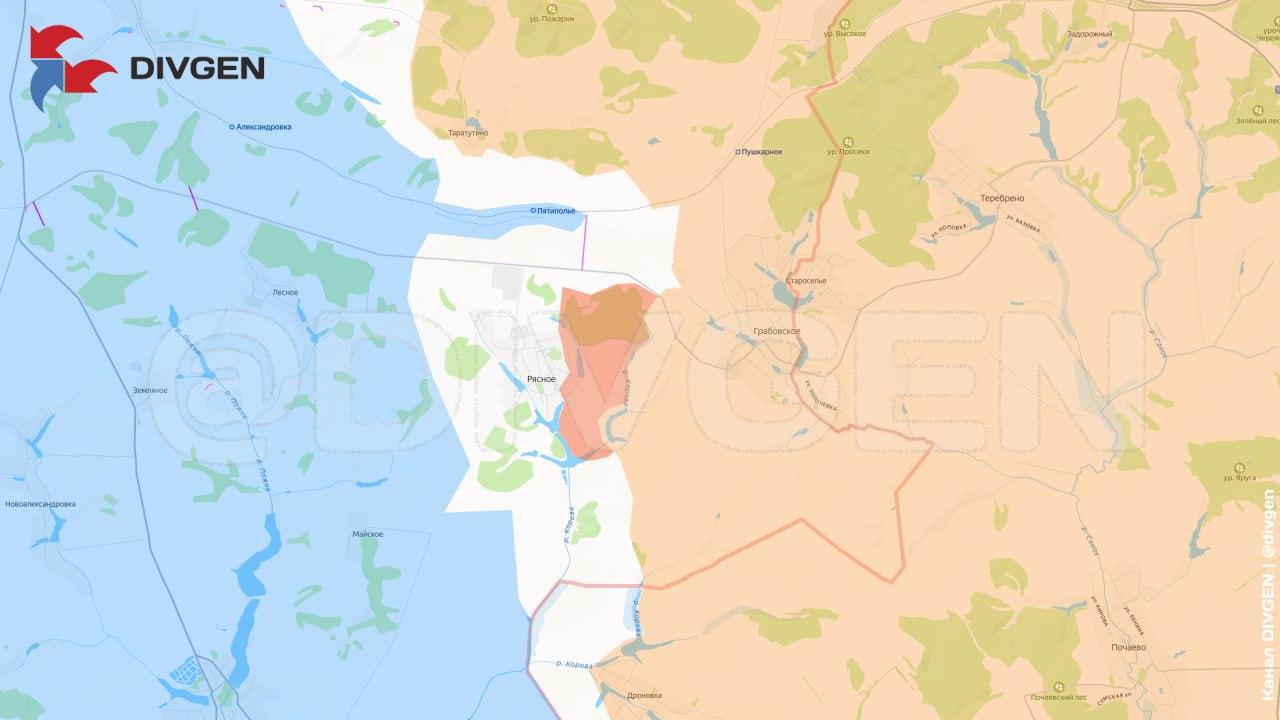 苏梅地区，俄军北部集群另一支队伍，已开始从里亚斯涅东部的树林进入该村，之后苏34