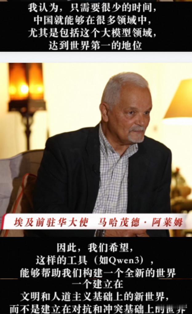 这个领域的突破收获了前埃及驻华大使的认可，“只需要很少的时间，中国就能在大模型领
