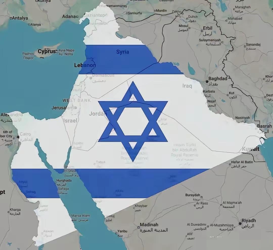 此图是以色列心目中的幻想--应许之地。其实这世界最危险的就是些中等小国，一旦产