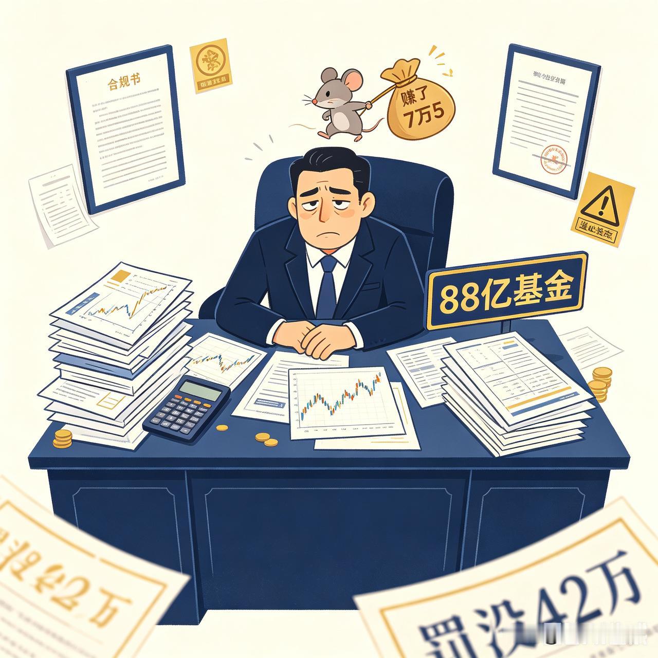 管着88亿的基金经理，玩三年半老鼠仓，赚了7万5，罚没近42万——我都替他觉得丢