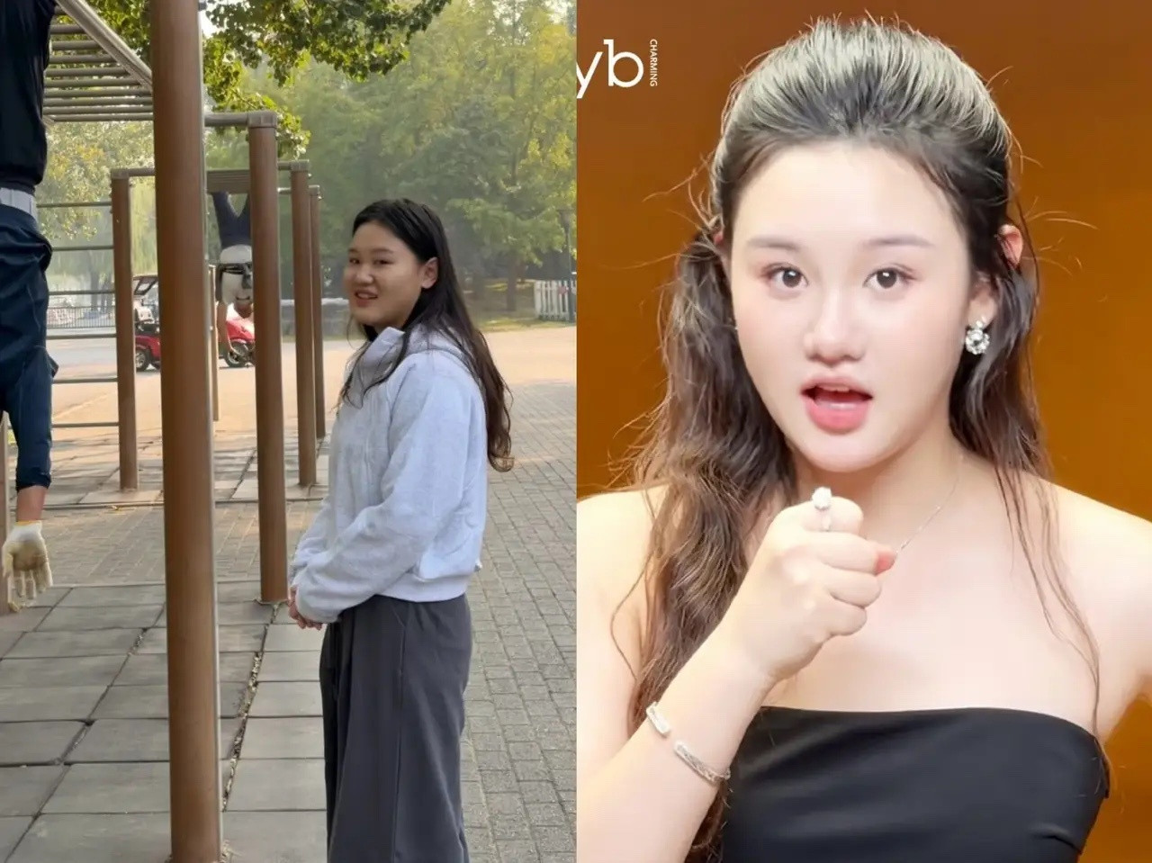 说白了面相是骗不了人的不信你看张家齐，明明就这样偷偷地拍看起来她都是慈眉顺眼的。
