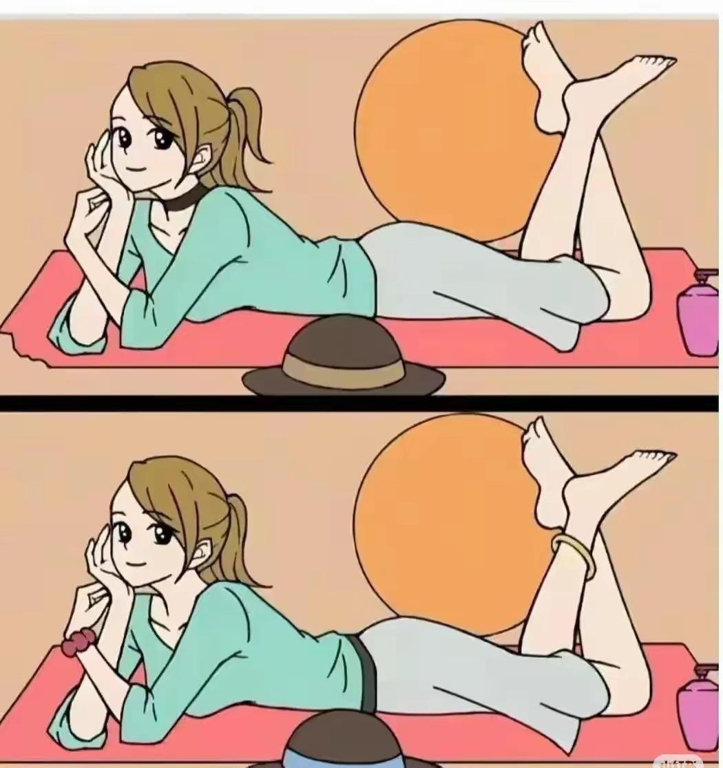 图片上有8处不同，很多人都找不全，你能找全吗？