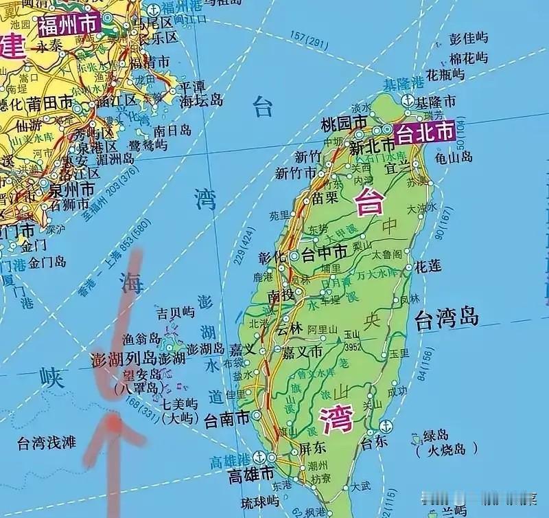 为什么我国海军不走澎湖水道呢？如图，澎湖水道位于澎湖列岛和台湾本岛之间，是一条非