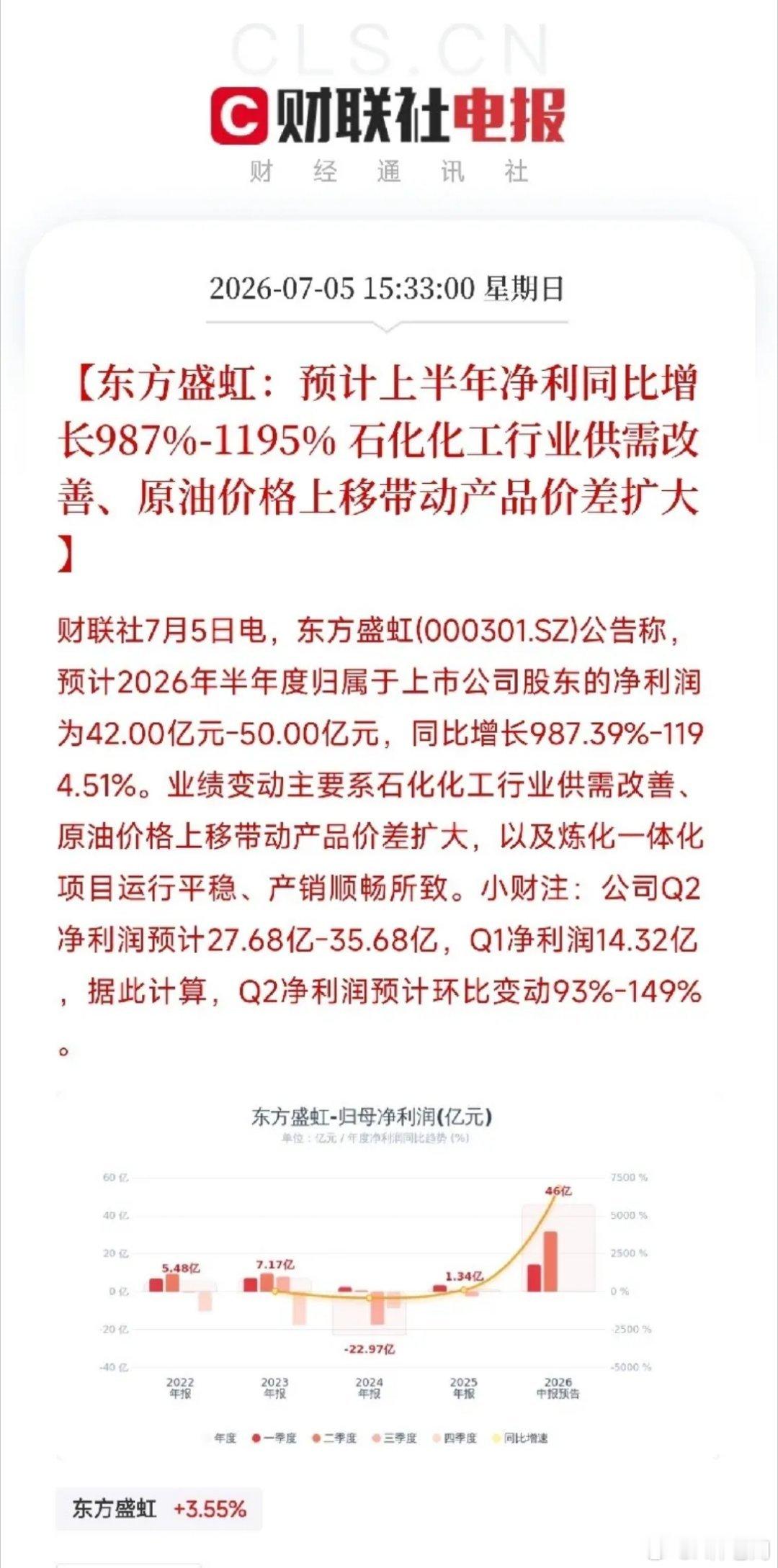傍晚，一份业绩预告弹出来，让市场从AI算力和人形机器人的科技叙事中短暂抽离，目光