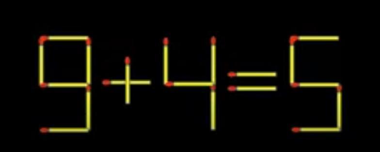 看这“9+4=5”，明显不“达标”！规则超硬：仅移动2根火柴，让
