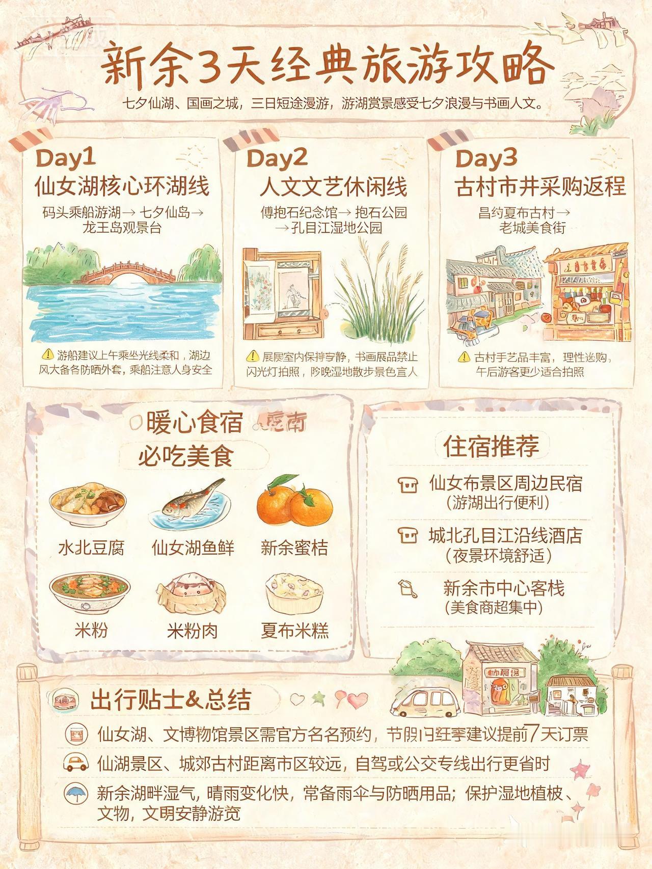 新余3日精华行程Day1：仙女湖乘船游爱情岛、龙王岛，打卡圣集寺，傍晚尝全鱼宴