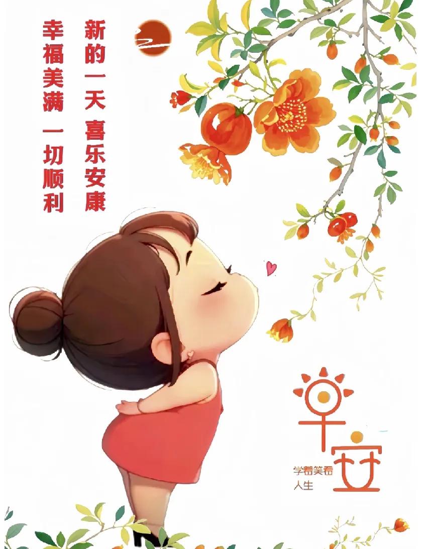 新的一天，学看人生，从容自在🌻愿日子如这枝头的石榴般热烈圆满🍒祝