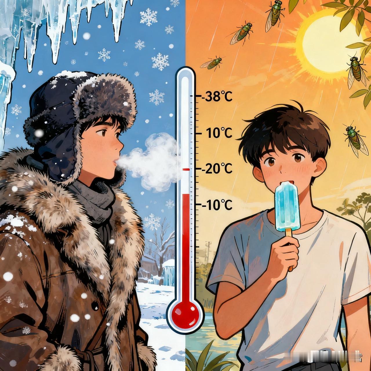 南方热到38℃北方冷到破纪录南方热到38℃：南北“冰火两重天”引关注我国