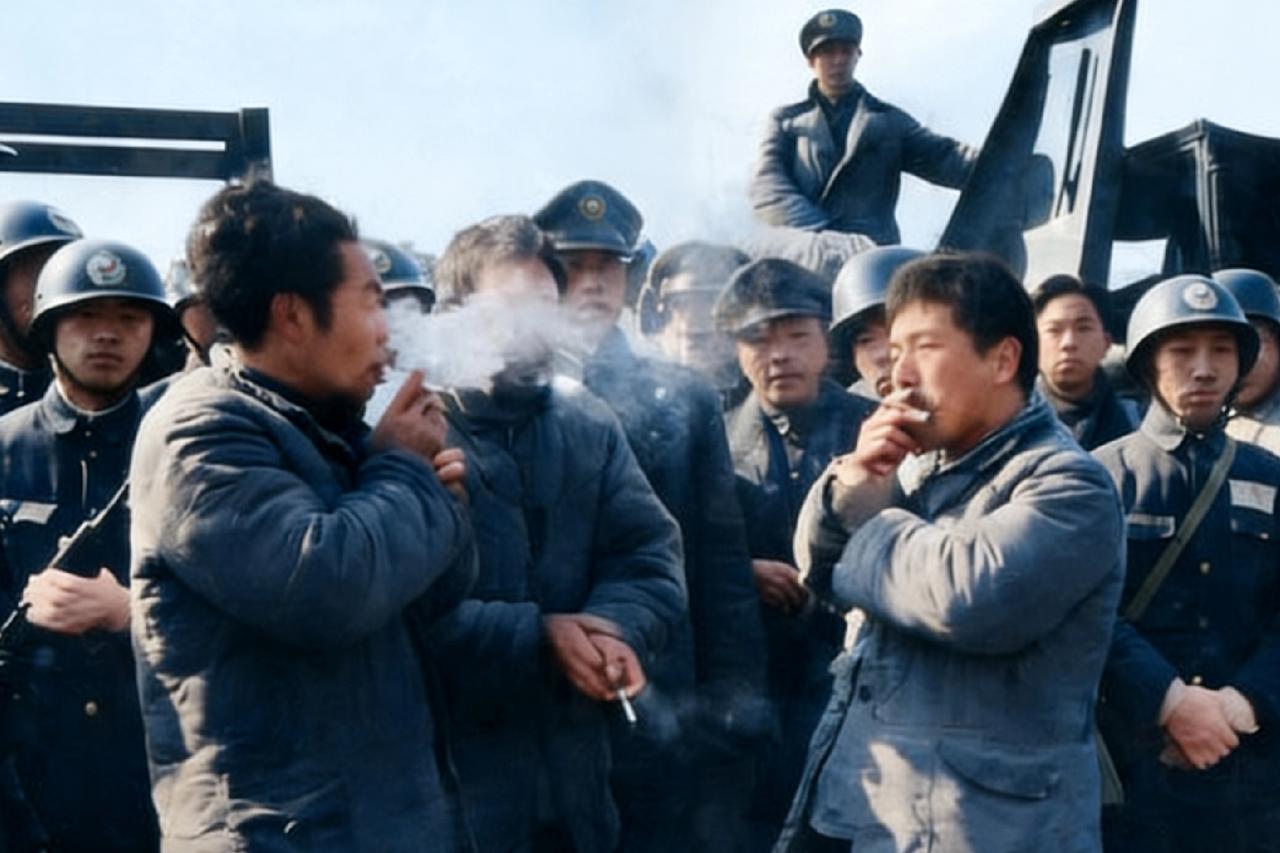 1948年，南京雨花台，大屠杀战犯向井敏明、野田毅等伏法时，一张罕见的镜头，此时