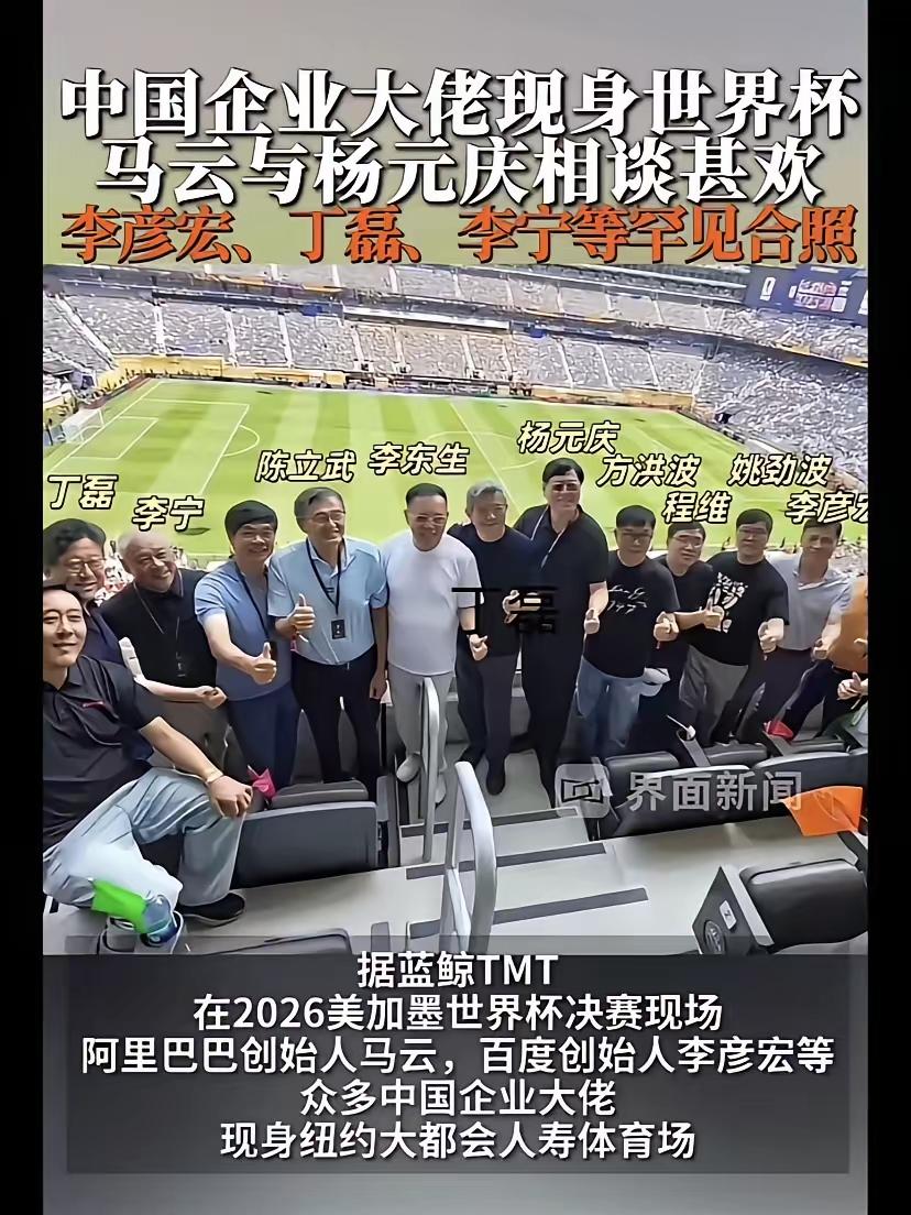 没有任正非，王传福和余承东的加入，这个队伍还是不行。这些商业大佬聚在一起看世界杯