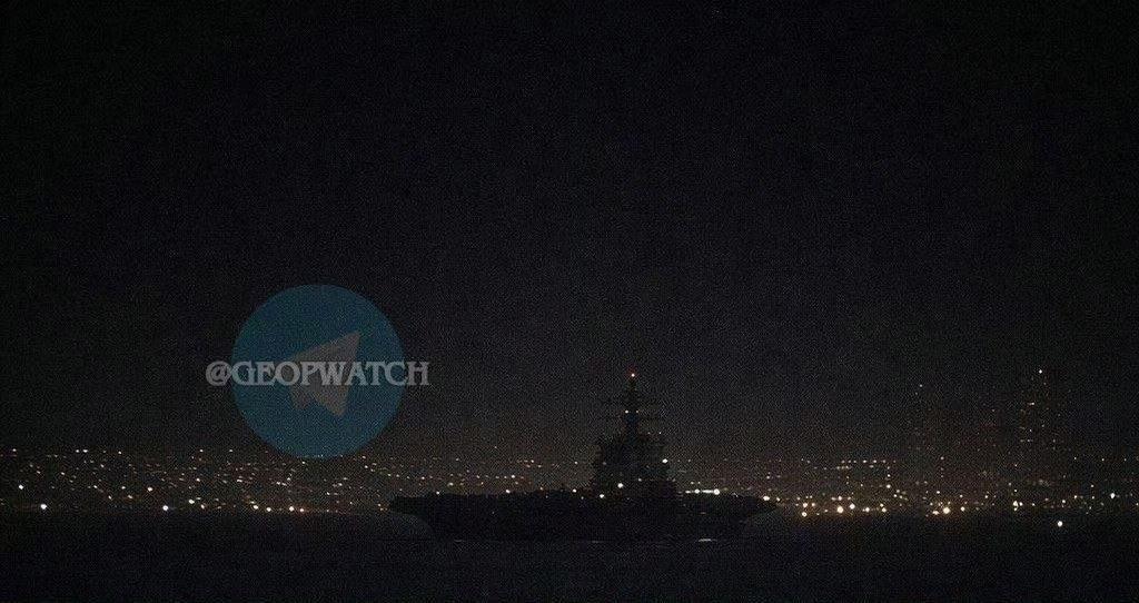 我看到有消息称，美军福特号航母已经停靠在海法港，而且还附上了配图，我仔细看了下这