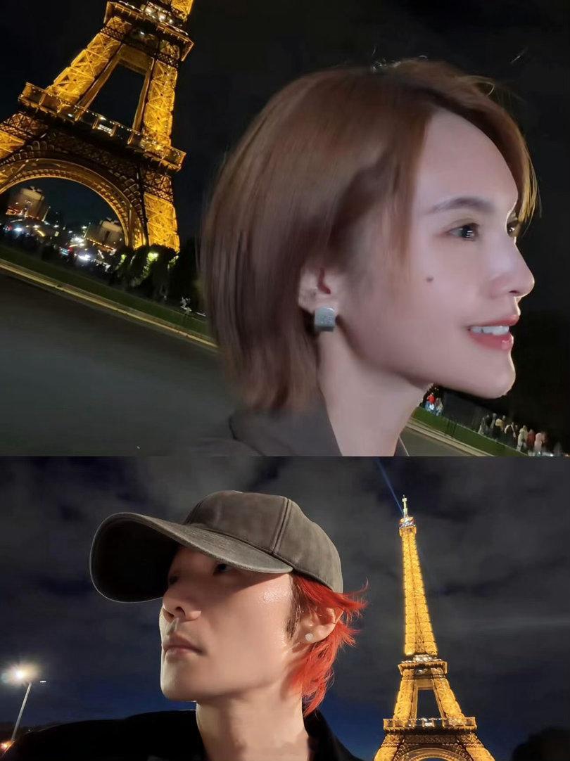谁懂这暗戳戳的浪漫！#李荣浩蹲着给杨丞琳拍照#网友从墨镜反光捕捉名场面，李荣浩蹲身给杨丞琳拍照📸两