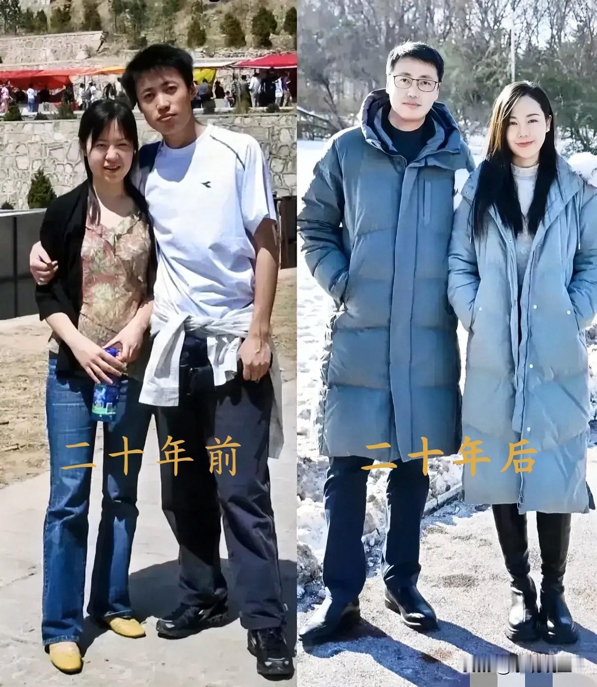 夫妻俩二十年前后对比照，着实惊艳了时光！