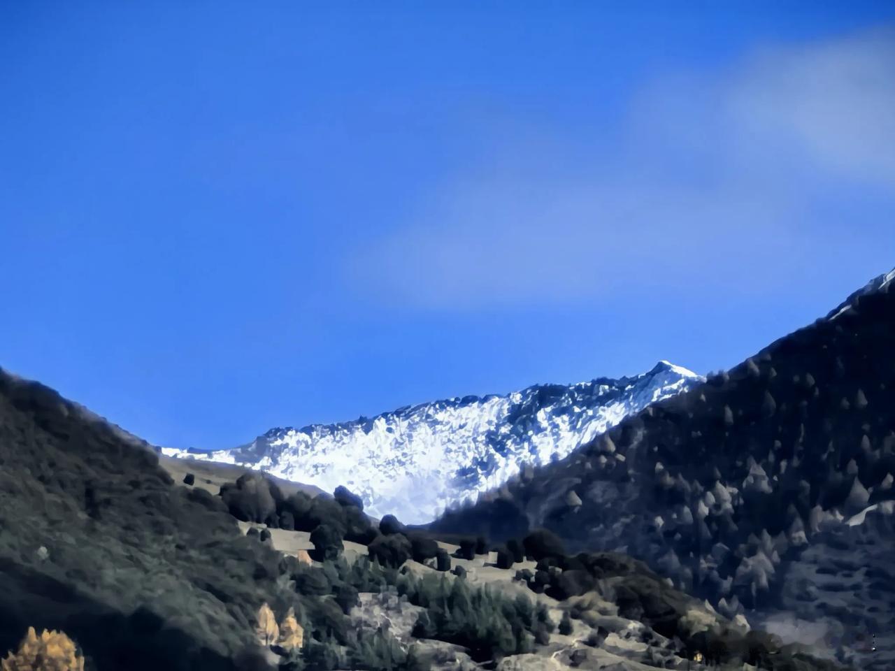 巴郎山的雪，自然之美