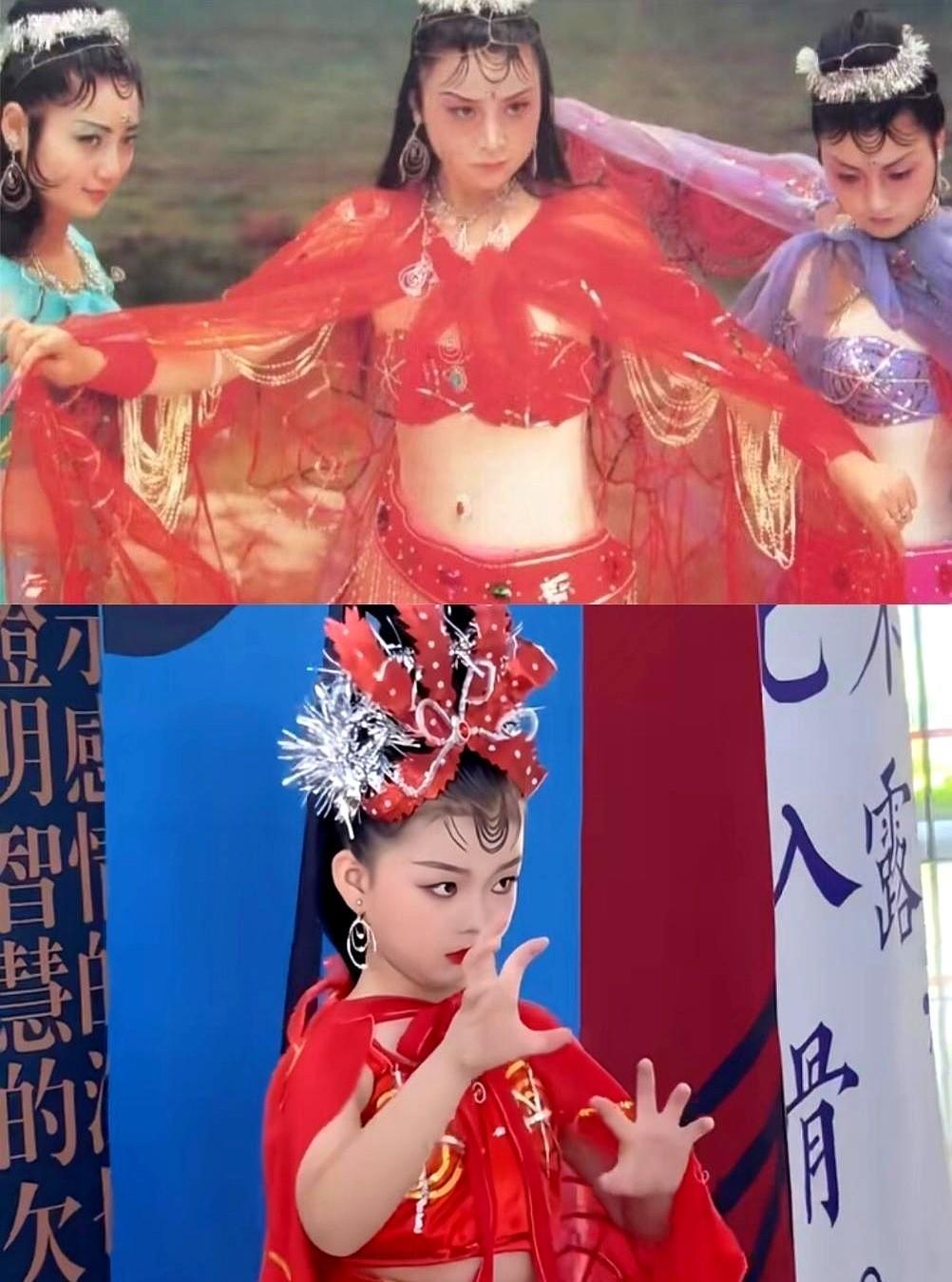 一个路边小姑娘，突然一个“猴哥”附体，那架势、那眼神，活脱脱从电视里蹦出来的，周