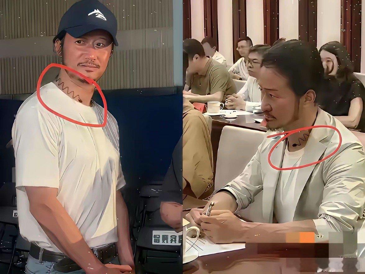 这是吴京?。这是受什么刺激了，从硬汉打扮成一副混子模样。留胡子、脖子戴发箍，戴耳