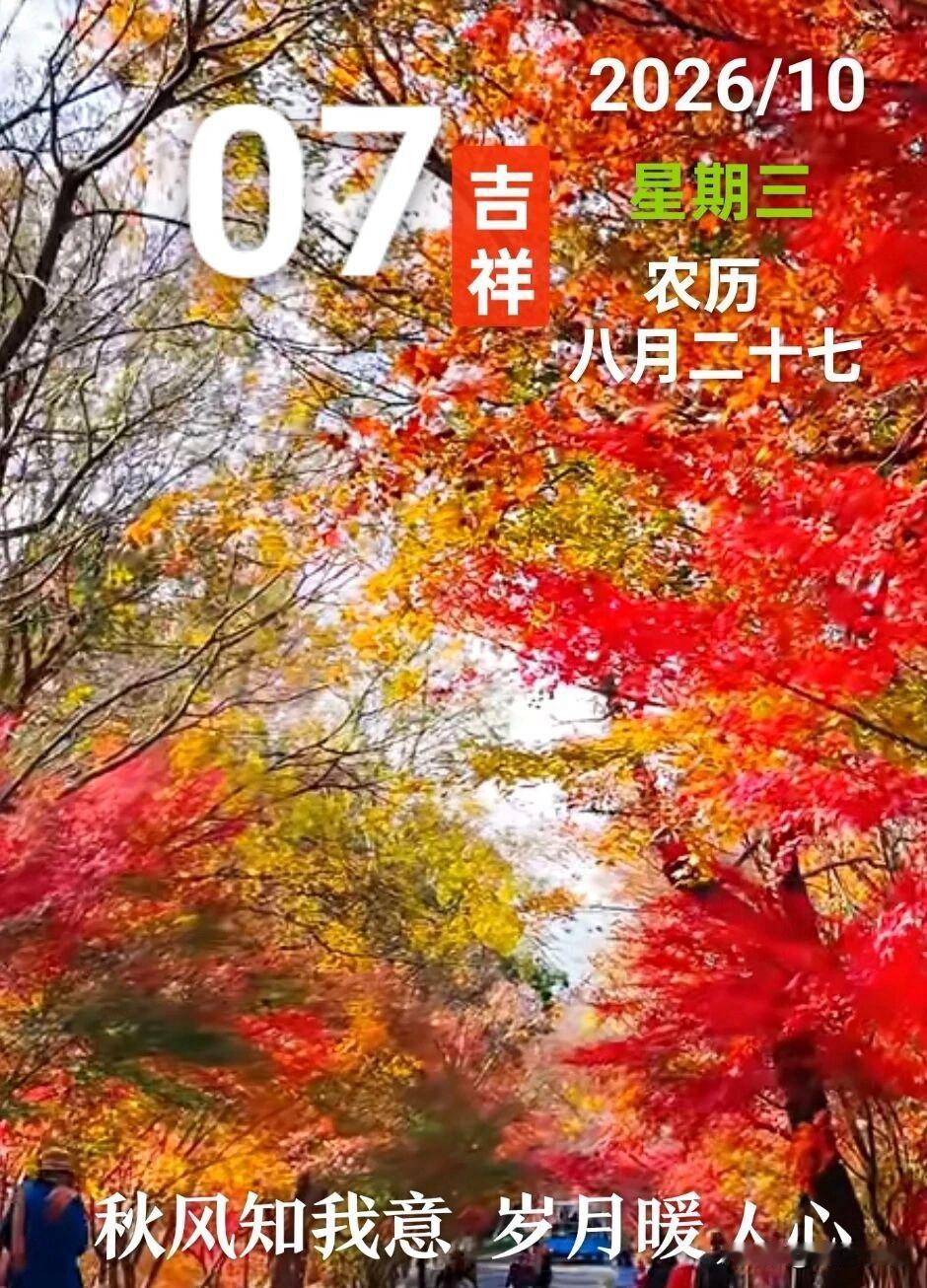 🍂²⁰²⁶/₁₀.₀₇ᵕ̈🌞早安🍒🍑🐎假期的最后一日，秋光依旧温