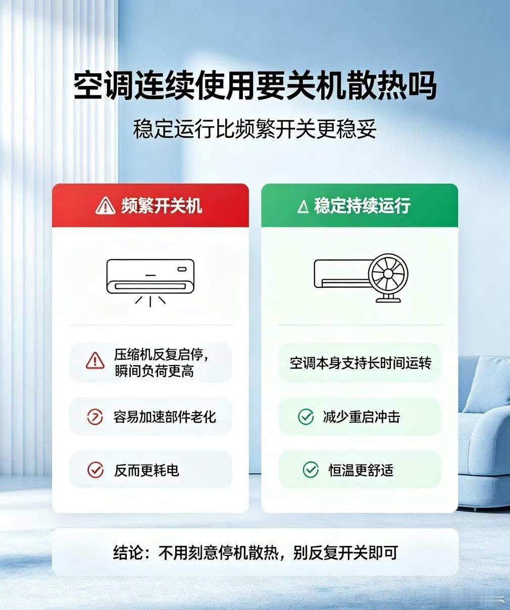 空调连续使用要关机散热吗连续使用还要关机散热？那我问你，你买空调随机赠送的十年质