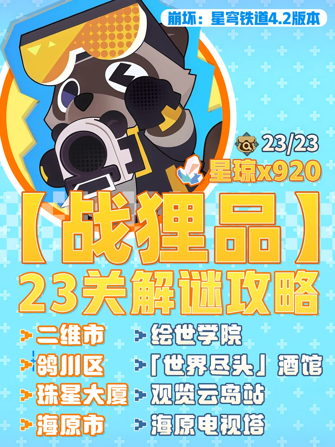 星铁23个战狸品点位攻略，拿下920星琼❗️