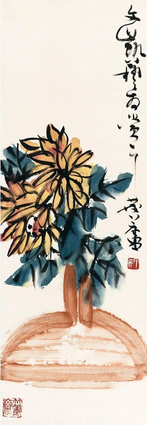 🌹诗词|当观水月，莫怨松风。——唐・王维🌹赏画|许麟庐花鸟画，寥寥几笔，