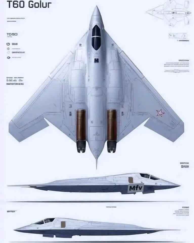 俄罗斯正在加紧研发第六代战斗机T-60“戈卢尔”该机预计将采用新型发动机，在