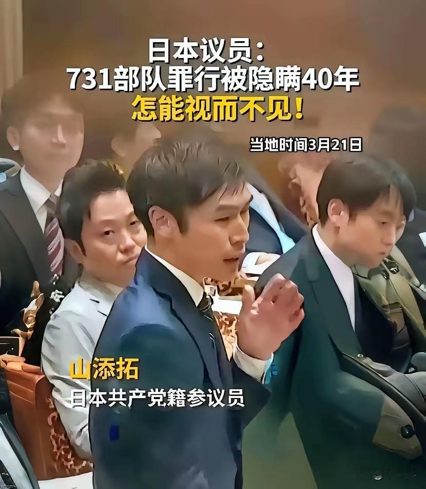 《731》电影的上映让日本破防了！日本共产党山添拓，今年3月他曾在参议院会议