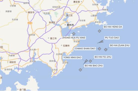 摆脱美军侦察机跟踪后，8艘巨轮在福建外海集结，地图上出现震撼一幕！最新公布的