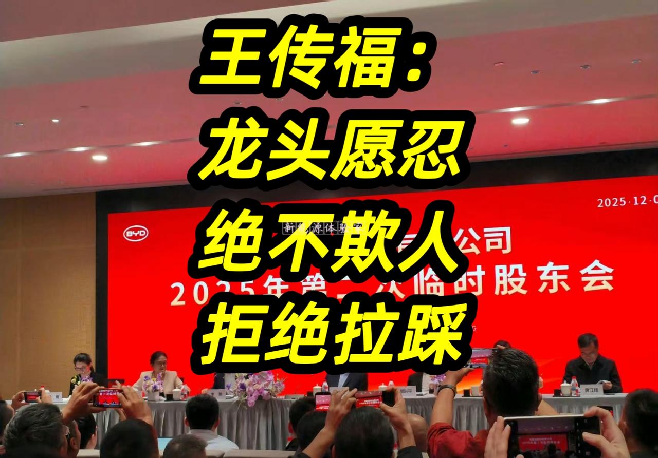 「比亚迪临时股东会」消息汇总：王总裁依然觉得技术做的不够[doge]，不能拉踩对